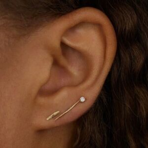 10k gold wisp earring